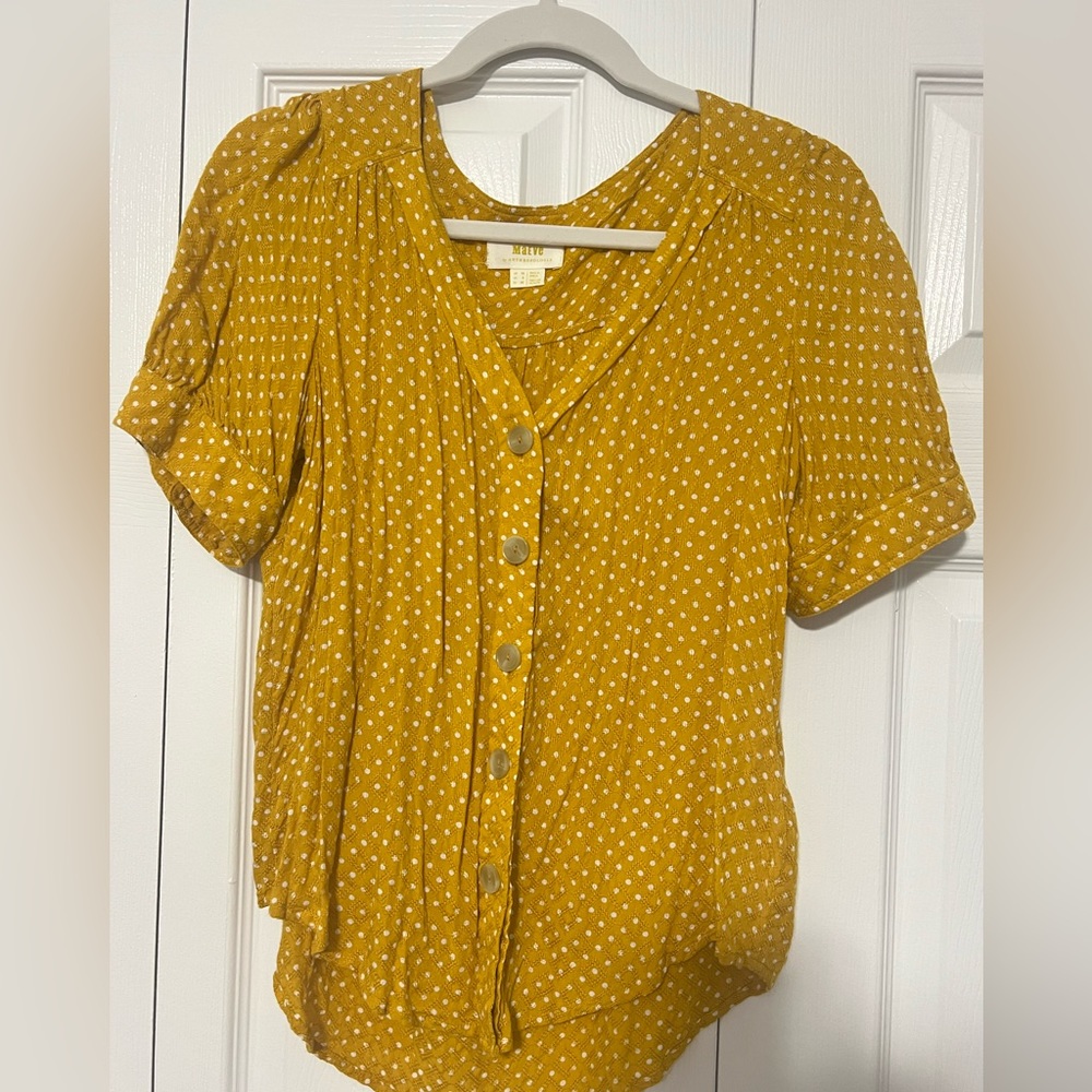 Anthropologie Maeve Yellow Blouse
